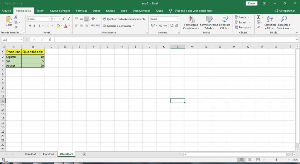 Introdução ao Excel